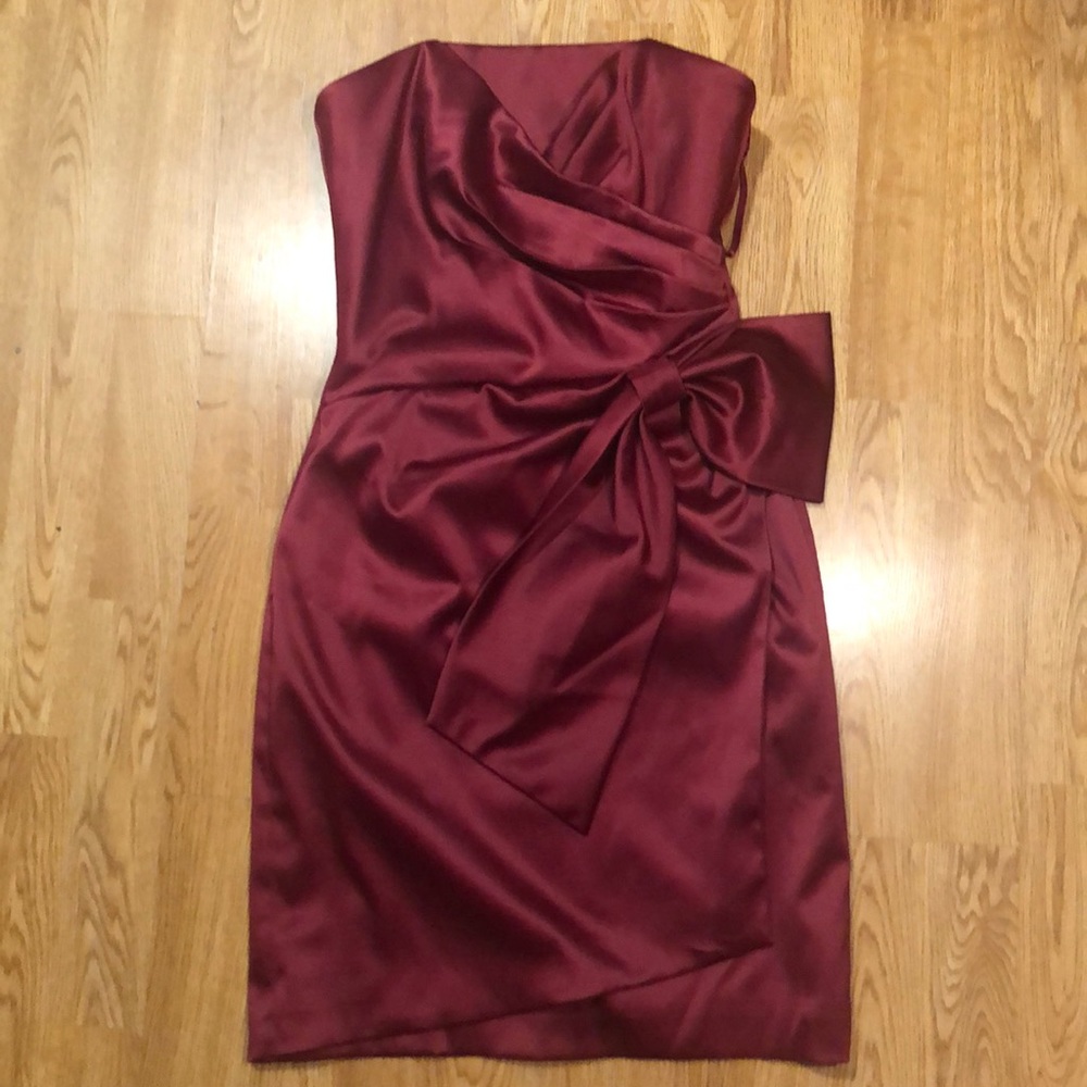 Maroon White House Black Market Strapless Dress